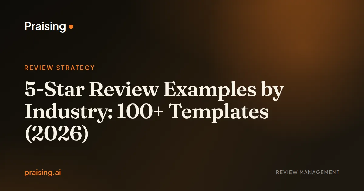5-Star Review Examples by Industry: 100+ Templates (2026)