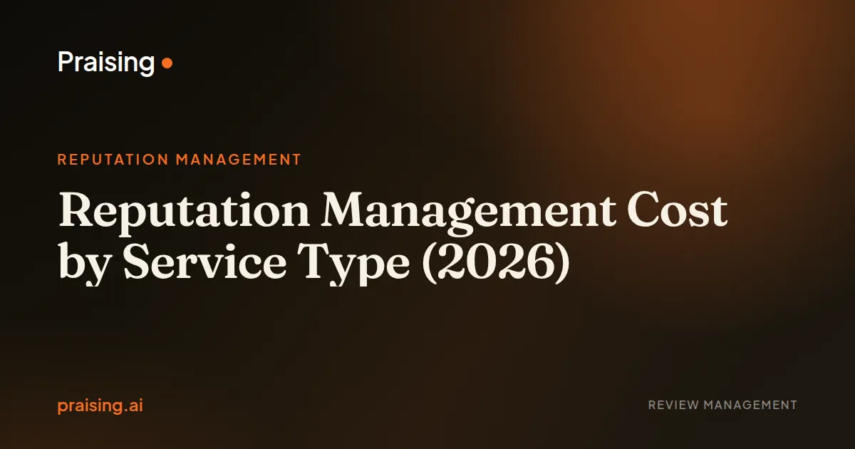 Reputation Management Cost by Service Type (2026)